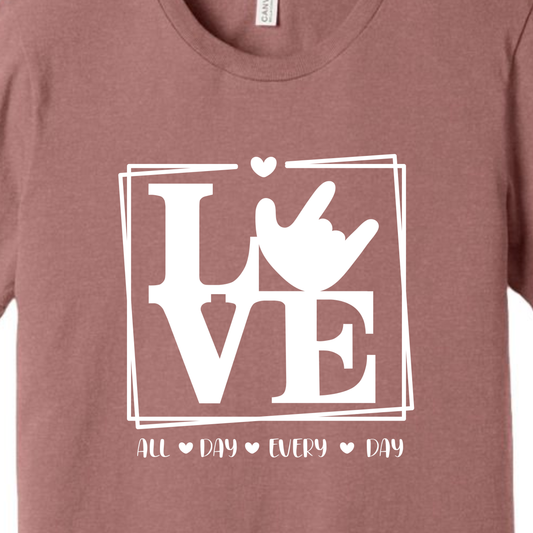 T-Shirt  Heather Mauve - Valentines (Multiple Prints)