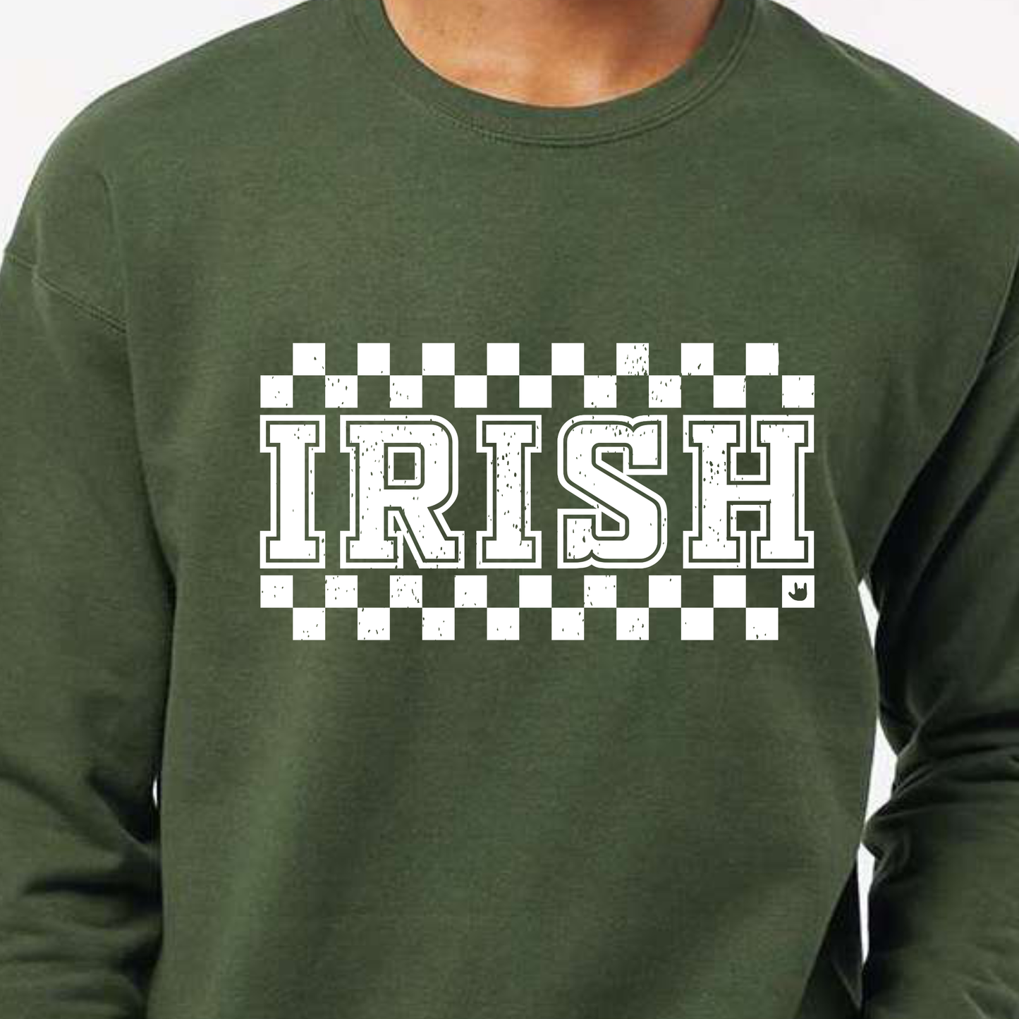 Crew Sweatshirt IRISH w/ Checkers - Two print options