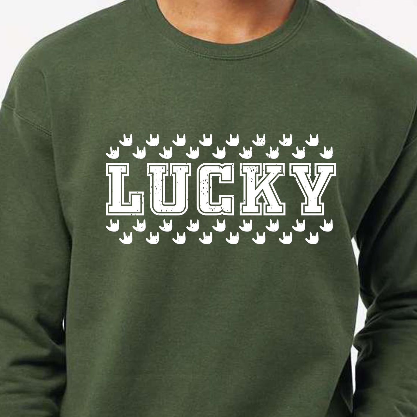 Crew Sweatshirt - LUCKY w/ Checkers - Two print options