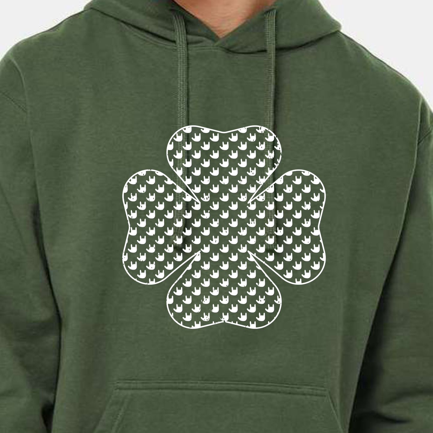 Hoodie Sweatshirt - Clovers w/ Checkers - Two print options