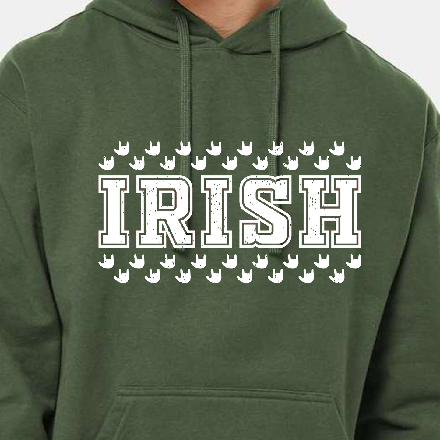 Hoodie Sweatshirt IRISH w/ Checkers - Two print options